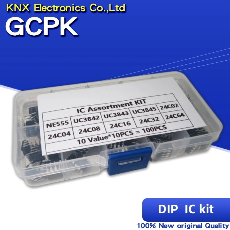 100PCS/lot In common use DIP IC kit NE555 UC3842 UC3843 UC3845 24C02 24C04 24C08 24C16 24C32 24C64 DIP each 10PCS