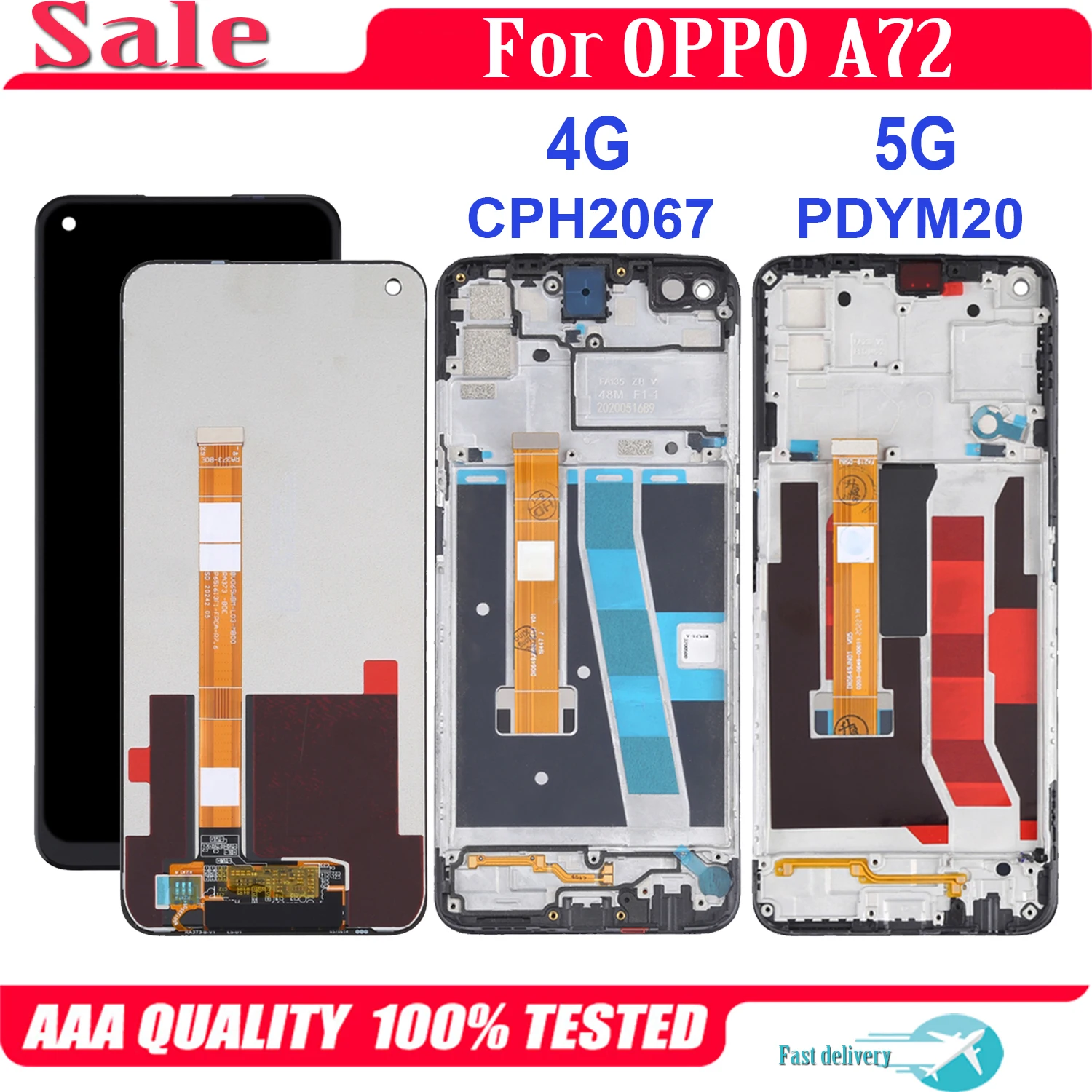 

Для OPPO A72 4G 5G ЖК-дисплей сенсорный экран сменный дигитайзер в сборе CPH2067 PDYM20 запчасти для ремонта ЖК-дисплея