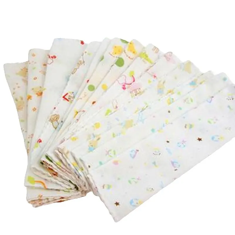 20 Pcs/Lot  25*25 cm High Density Two-layers Handkerchief Cotton Squares Baby Bibs Boys Girls Towel Infant Saliva Towel