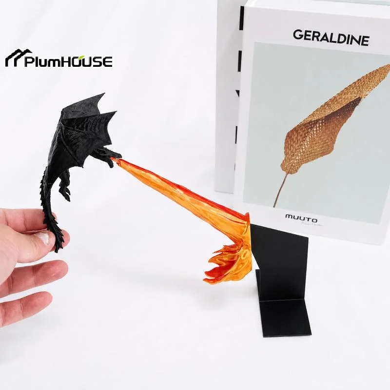 Dragon Flame Book Nook Sculpture Fire Breathing Dragon Gothic Ornament Halloween Birthday Present Bookshelf Decoration