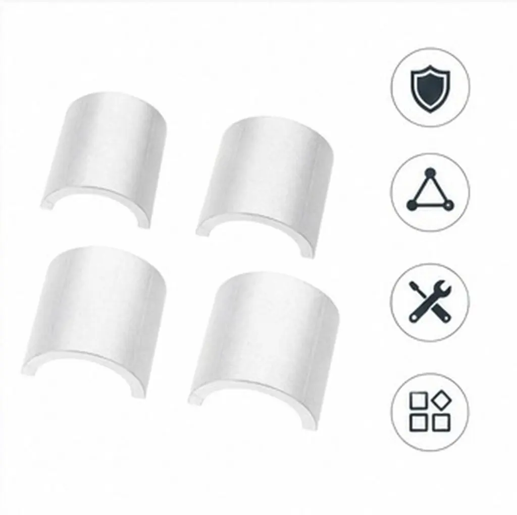 4Pcs Metal Motorcycle Handlebar Stem Spacer Riser Adapter Silver Bike Bar Heightening Clamp Set Handlebar Size Adapter