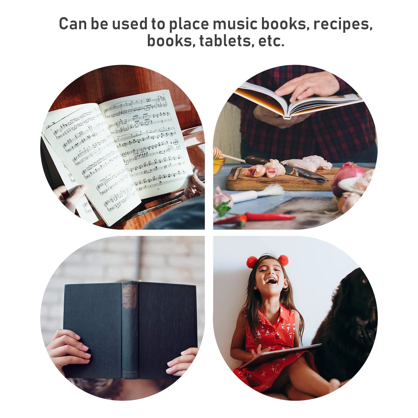 

1Pcs Multi-Functional Music Stand Foldable Portable Rack Books Tablets Recipes Easy Angle Adjustment Black