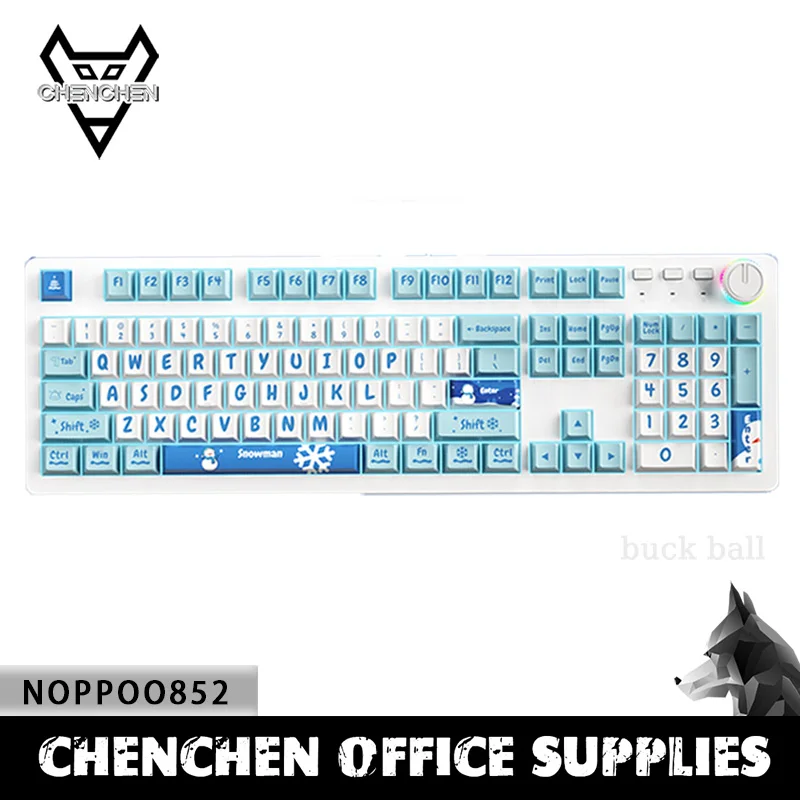 Noppoo 852 Mechanical Keyboard 3mode 108 Keys Pbt Game Machine Knob Keyboard Hot Swap Ergonomics Customized Pc Gamer Accessories