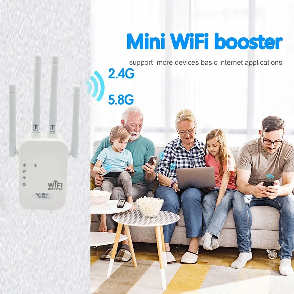 Wi-Fi-усилитель сигнала Huastlink Wps, 1200 Мбит/с, 2,4/5 ГГц