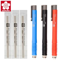 Japan SAKURA Press Type Eraser for Art Students Pen Type Pencil Eraser XNEA No Trace Painting Sketching Cute School Stationery