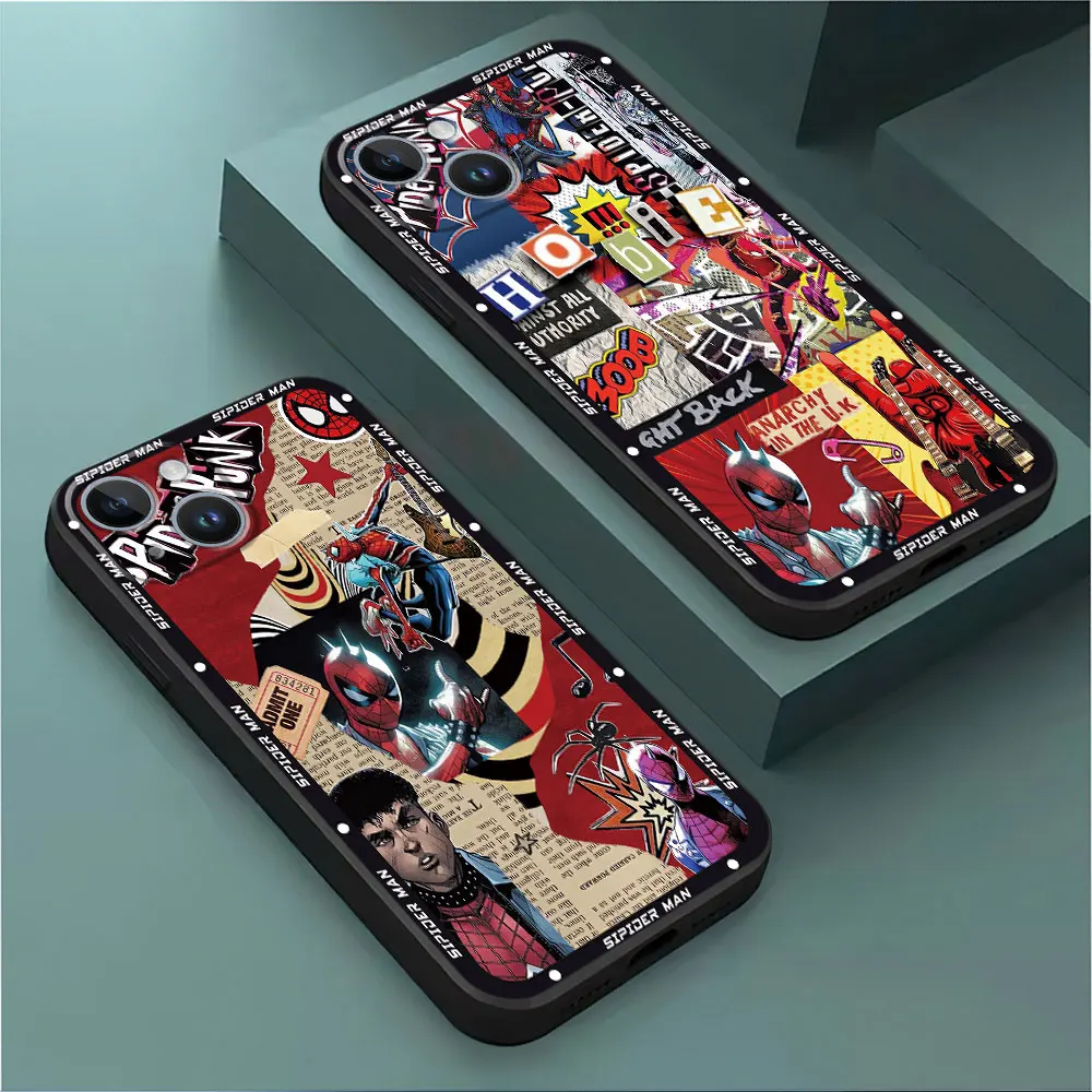 Marvel Sipiderman Punk Phone Case for Google Pixel 7a 6a 7 Pro 6 Pro 8 Pro Cover TPU Soft Shockproof Capa 