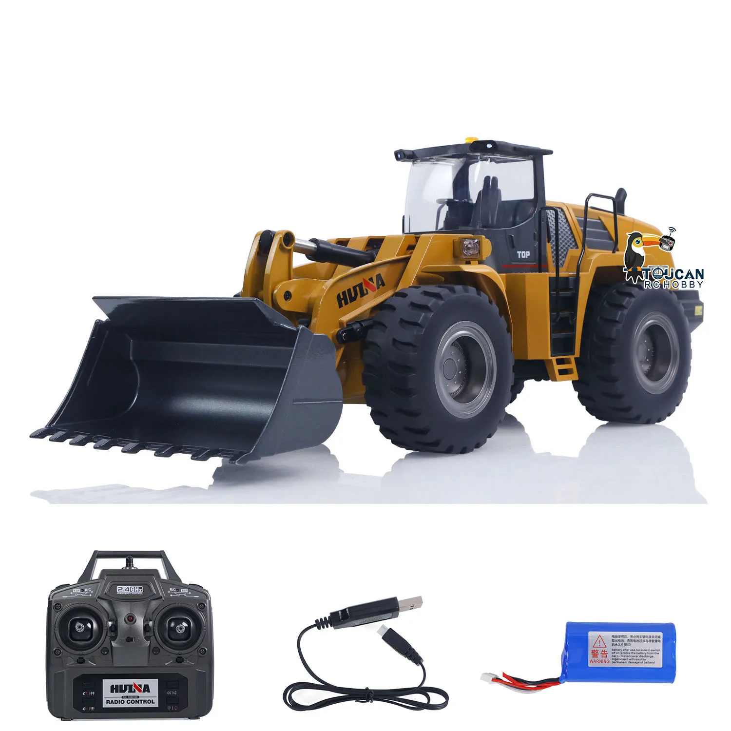 HUINA 1583 actualización RTR 1/14 escala 24CH RC Control remoto camión cargador coches con luces sonido 2,4 GHz juguetes al aire libre regalo para niños