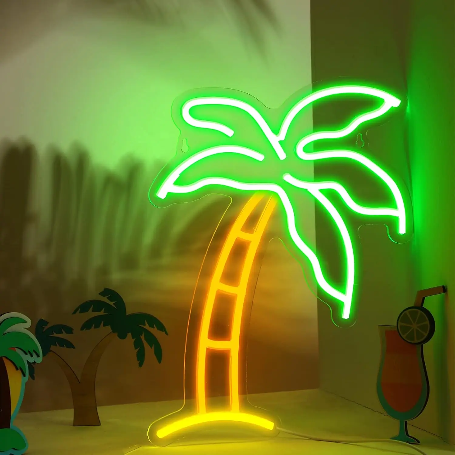 

Palm Tree Neon Sign Dimmable Energy-efficient Night light for Bar Bedroom Man Cave Beach Decor Party Wall Decor Birthday Gifts