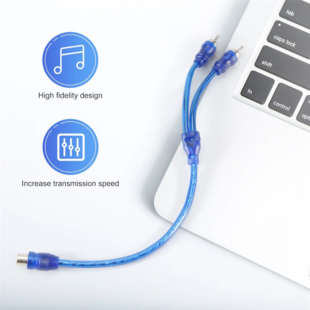 وصلة صوت RISE مكونة من 3 قطع لكابل مقسم محول ذكر RCA أنثى إلى 2 RCA