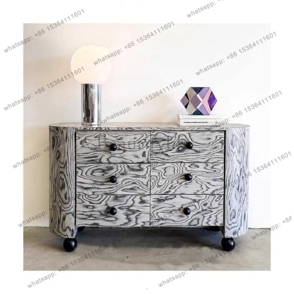 

Medieval style designer solid wood bucket cabinet, wabi-sabi style retro home light luxury storage cabinet