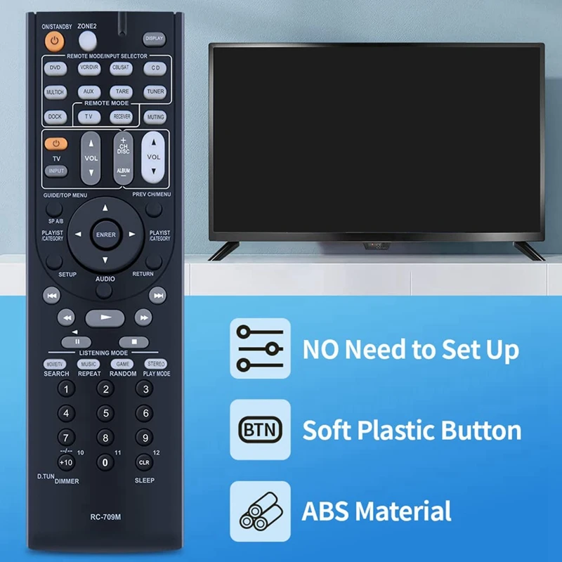 1 Piece RC-709M Remote Control Black ABS For Onkyo AV Receiver RC-737M RC-765M TX-SR507 TX-SR606 TX-SR607 TS-XR606 TX-SR606S image 5