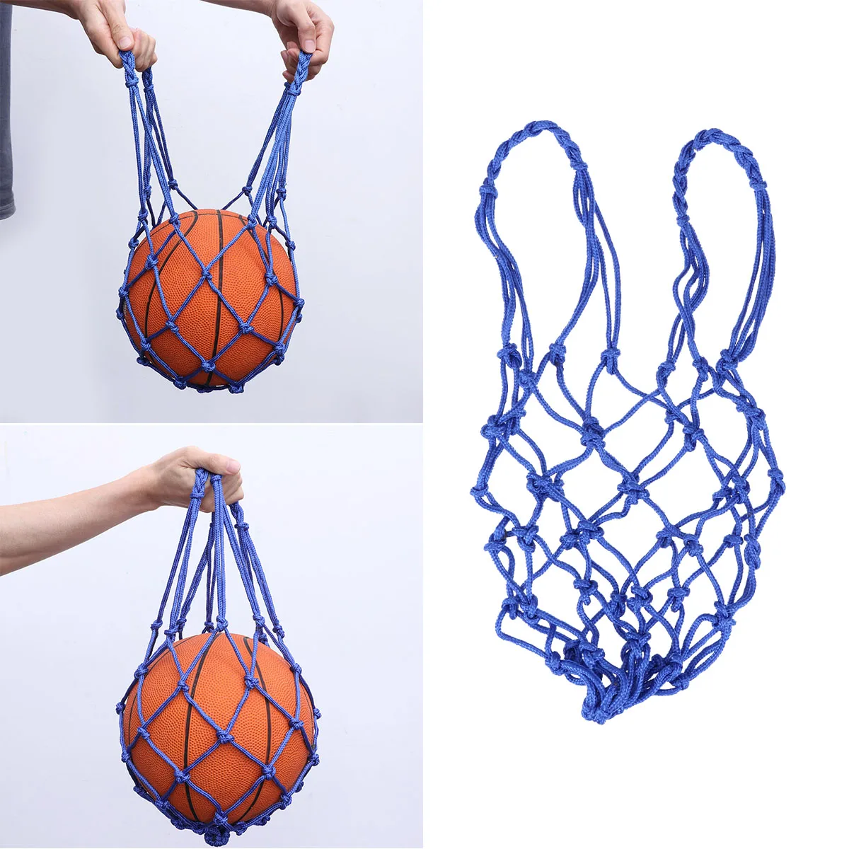 

3 Pcs Nylon Net Bag Drawstring Storage Soccer Carrier Mesh Volleyball Basketball Durable Water Resistant Sports Ball Team