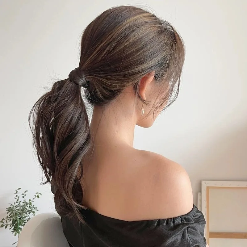 1/5 pçs peruca decoração cordas de cabelo elástico anel de cabelo simular sintético escondido borracha cabeça laços rabo de cavalo titular acessórios para mulher