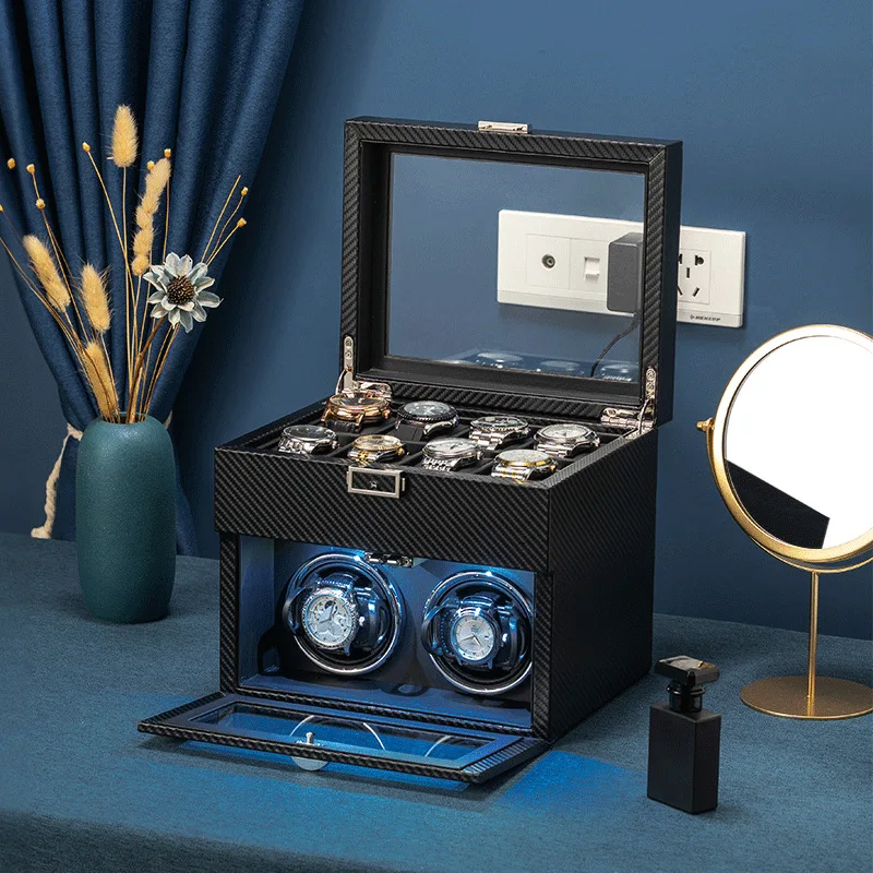 High-End Home Watch Box with 2-Slot 8-Slot Storage Internal Mechanism in Optimal Condition Watch Winder in Stock