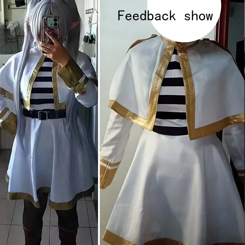 Frieren Cosplay Costume  Anime Frieren Beyond Journey\'s End Dress Ears Earrings Outfit Stockings Frieren Outfits