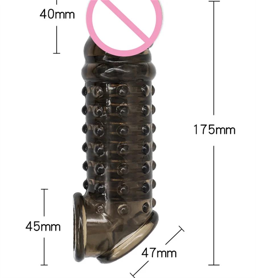 Male Penis Cock Ring Delay Ejaculation Silicone Reusable Penis Sleeve Condom Glans Penis Enlarger Extender Adult Sex Toy For Men