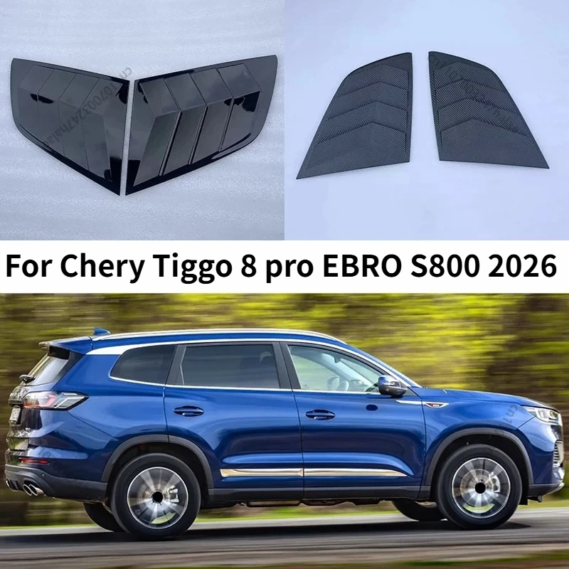 Exterior rear window triangular louver decorative frame For Chery Tiggo 8 pro EBRO S800 2025 2026 Exterior Accessories