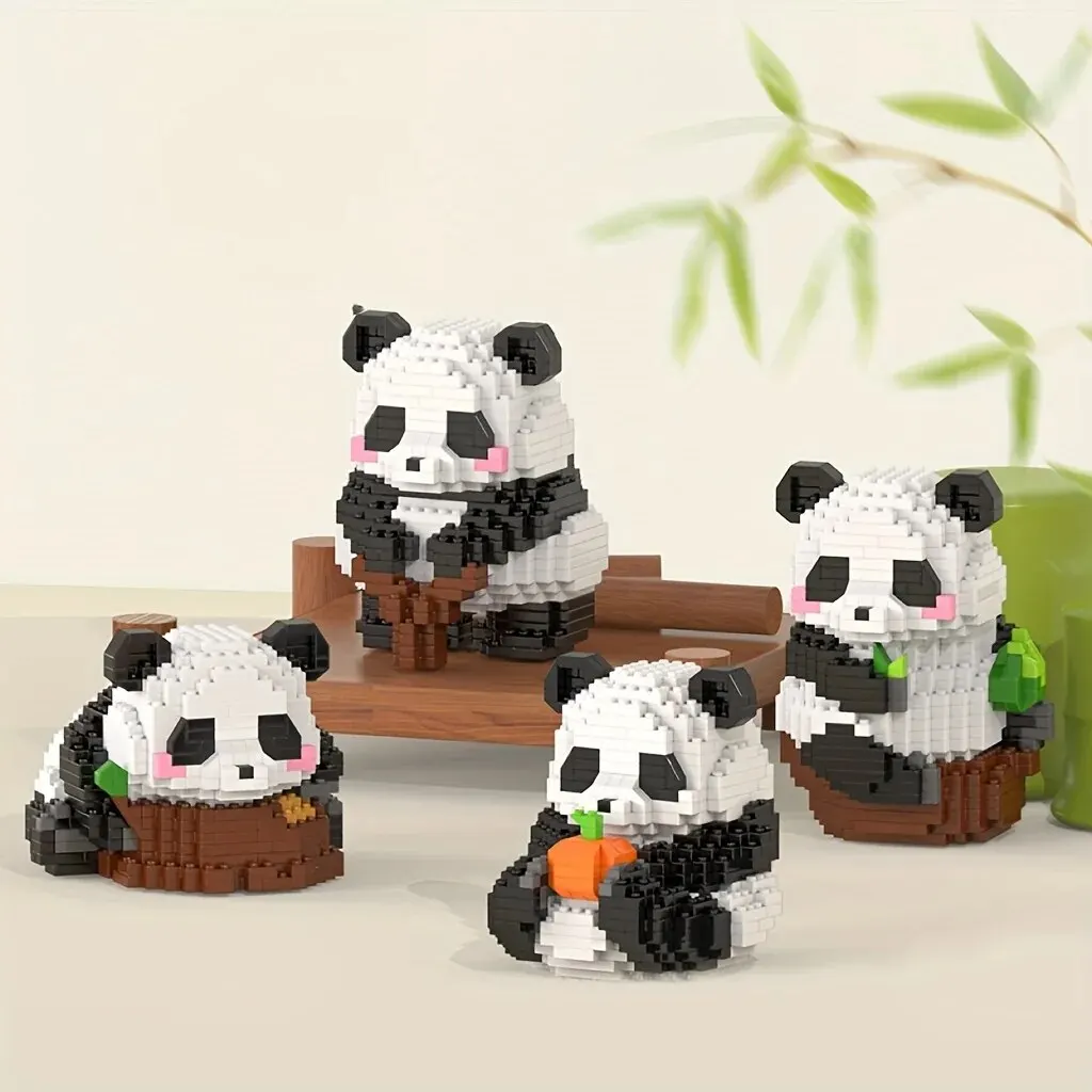 Cute and Creative Little Panda Building Blocks Toy, Animal Model, for Gift, for Decorations