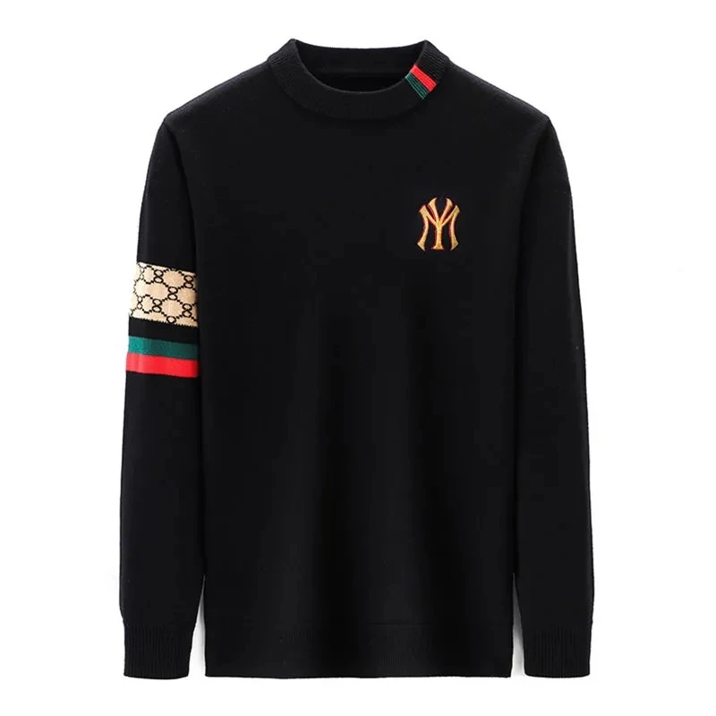 

Luxury brand knitted sweater men's autumn winter European style new fashion high-end letter embroidery warm pullover casual top