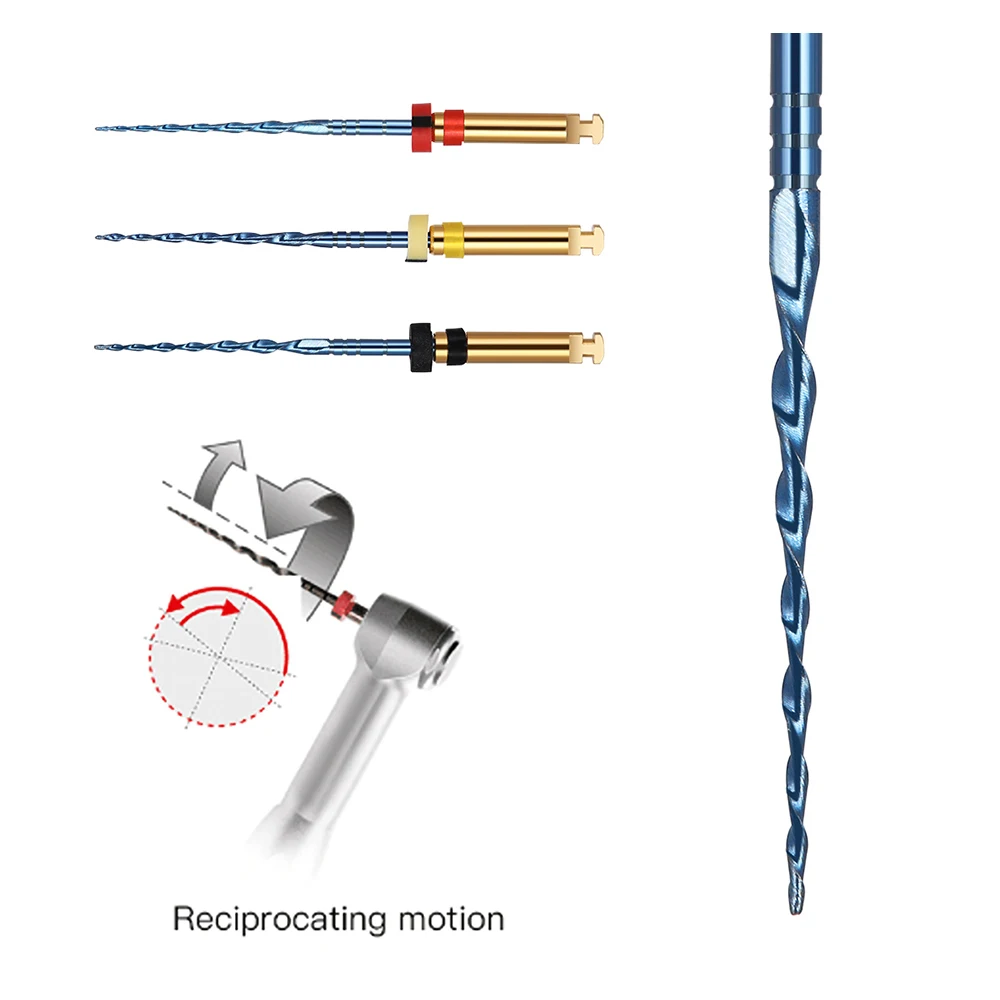 3 Pcs/Pack BAISTRA Dental Reciprocating Blue Endodontic Files Niti Rotary Root Canal Heat Activated 21/25 mm