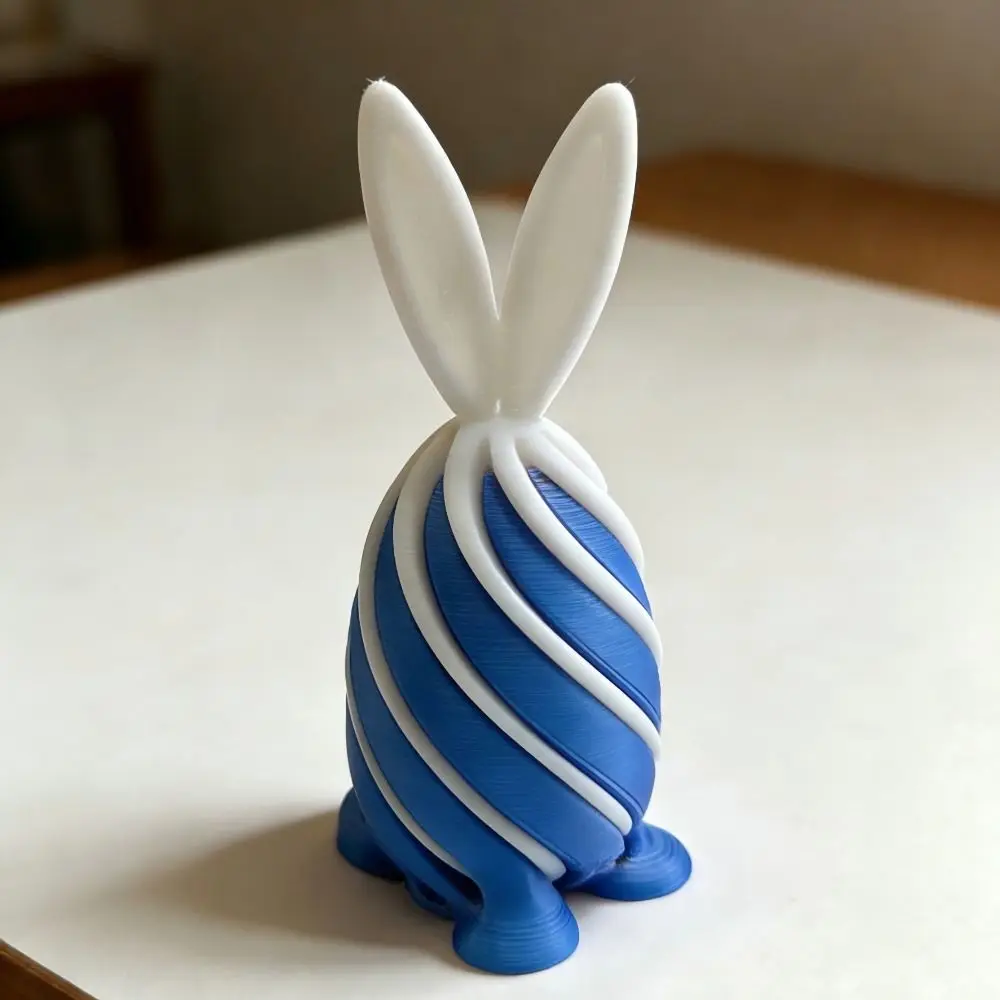 Spiral Cone 3D Printed Easter Bunny Decompression Easter Basket Stuffers Rotating Rabbit Egg Colorful Ornaments
