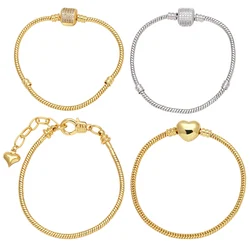 FLOLA Gold Silver Color Snake Chain Bracelets for Women DIY Bracelets Making Dainty Jewelry brtf37