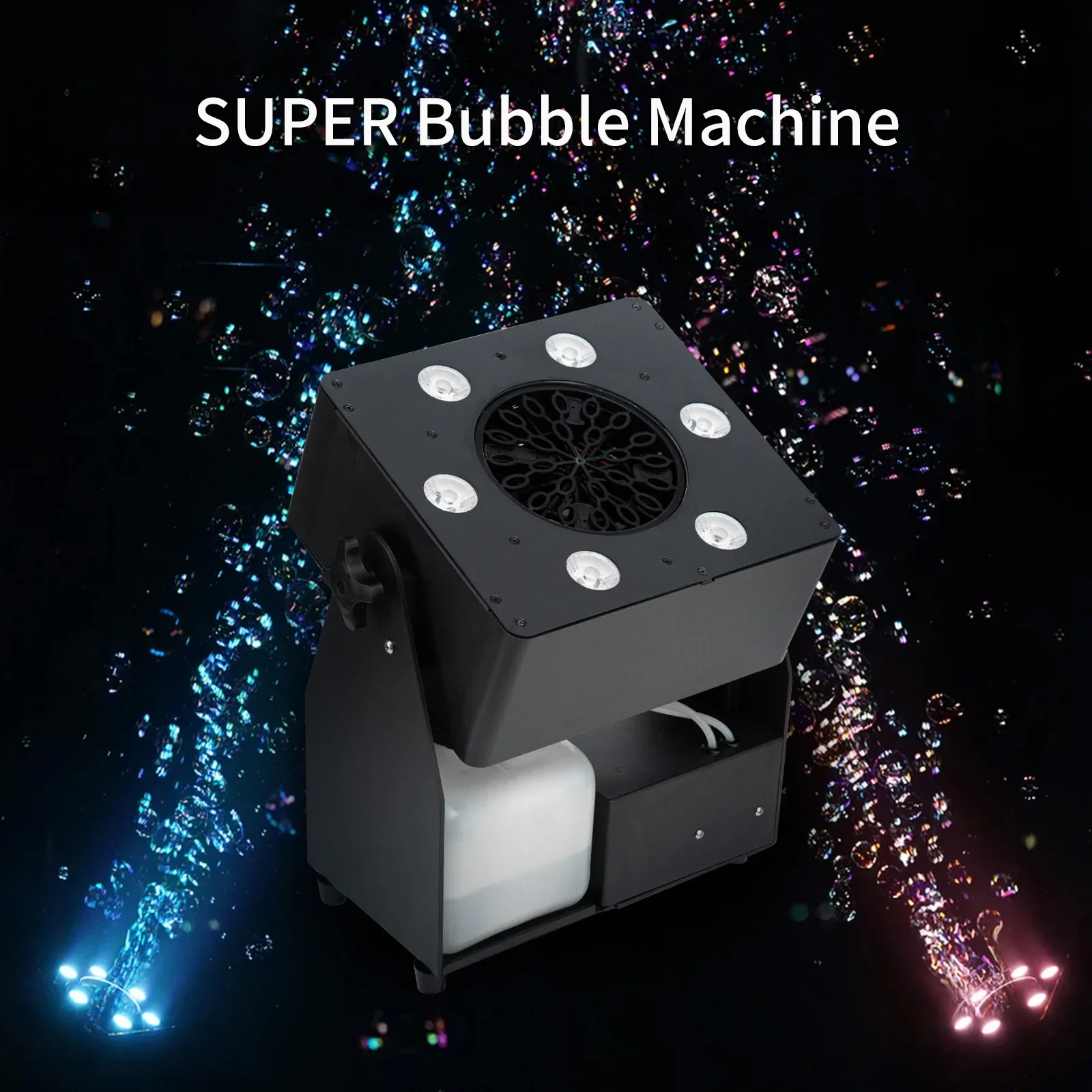 Remote Control Adjustable Angle Moving Head Led Lights Bubble Machine for Kids Birthday Party Indoor Outdoor