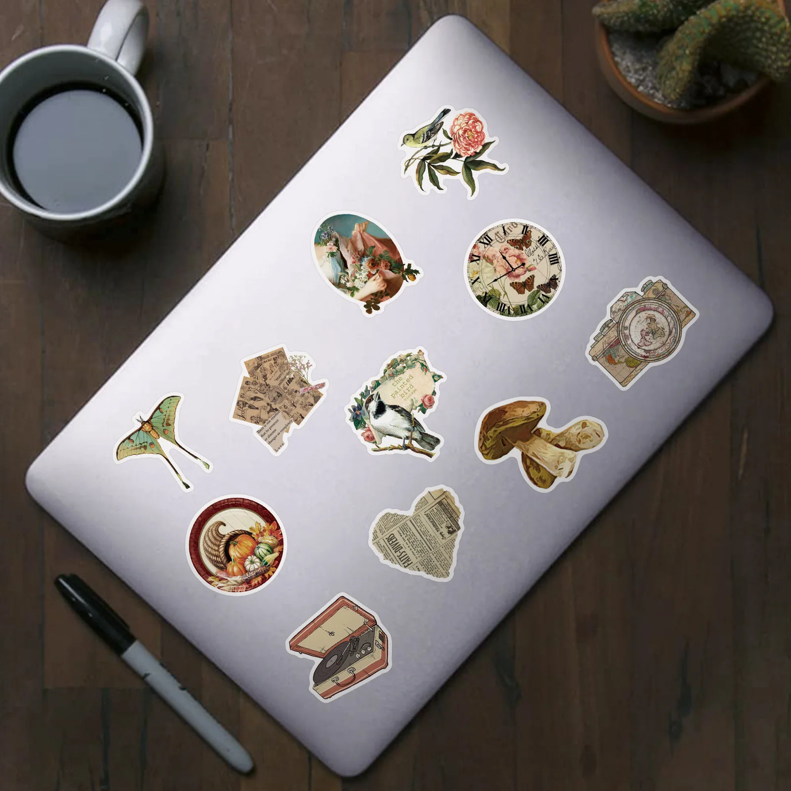 50pcs Old School Stickers for Girls Japanese Style, Cute Little Patterns, Scrapbook Stickers, Waterproof Stickers