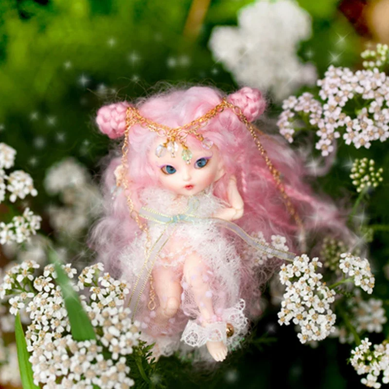 구체관절 인형 Freeshipping fairyland fl realpuki roro bjd 인형 1/13 핑크 스마일 엘프 장난감 소녀 용 작은 수지 관절 인형 