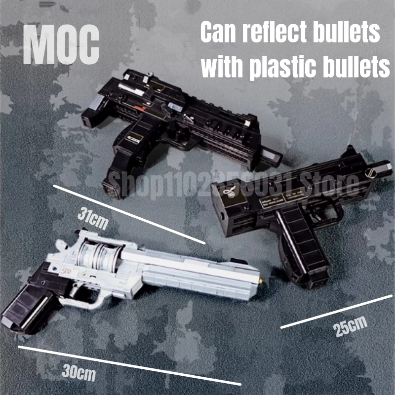 Military Series Revolver M10 MP7 Bricks Gun Model Bricks Building Blocks WW2 Toys for Children Boy Kids Gifts