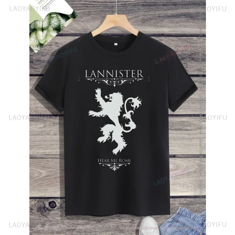 New Style Lannister Graphic T Shirts Male Top Summer  Fashion Streetwear Harajuku  Hot Sale  Arrival Leisure O-neck