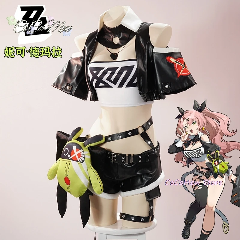 

Game Zenless Zone Zero Cosplay Nicole Demara Costume Women Sexy Party Suit Punk Coat Top Pants Halloween Carnival Uniform Custom