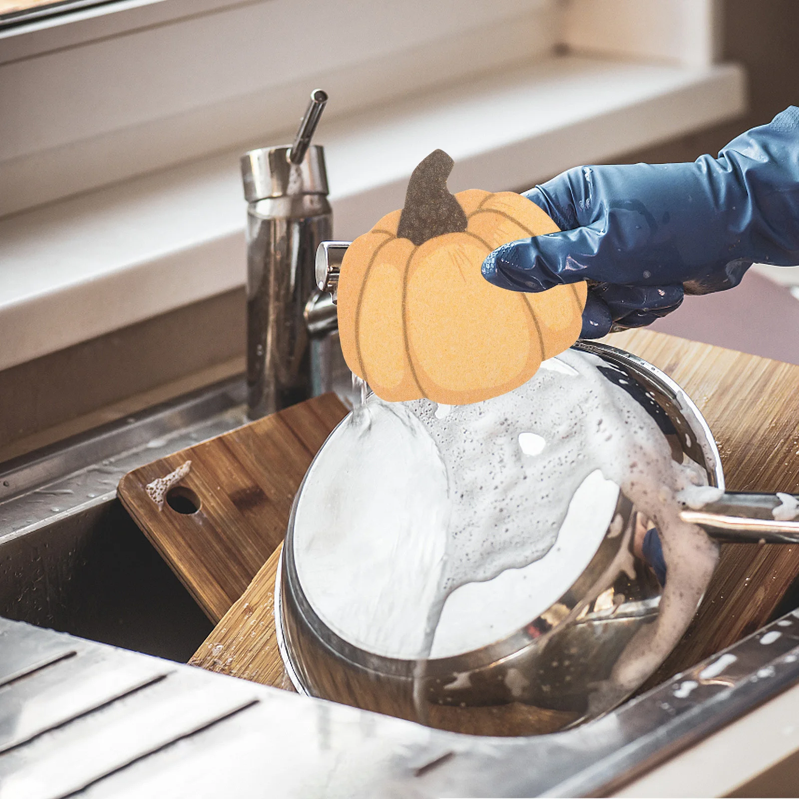 

4Pcs Natural Wood Pulp Sponge Vegetable Inspired Scrubber for Dishes Bath Exfoliation Heavy Duty Cleaning Household Sponge