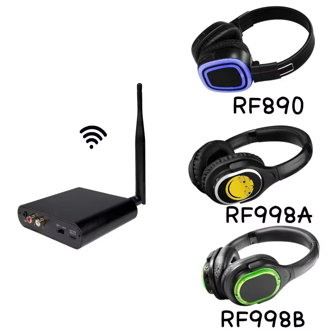 for T80 long-range UHF 3-channel wireless audio transmitter base station for tour guide systems, museum rentals, no blind spots