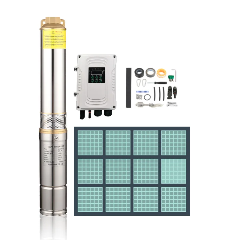 

1hp DC Electric Submersible Pump With 48V Borehole Solar Water System Multistage Well Pump For Low Pressure OEM Support