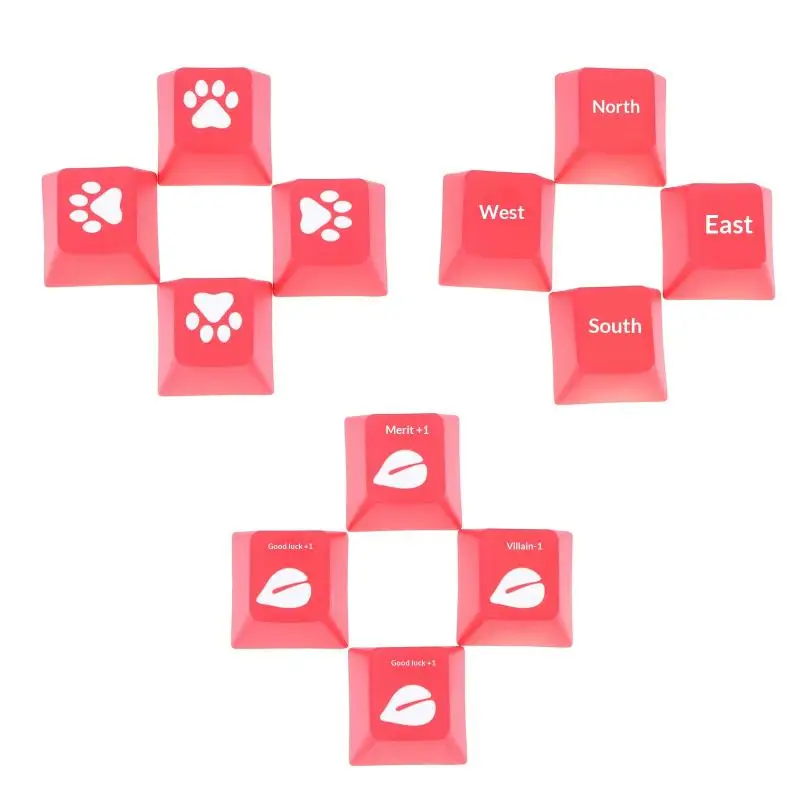 【Y】Keycaps Translucent Direction Keys Mechanical Keyboard Accessories ABS Chinese Culture East South West North Red