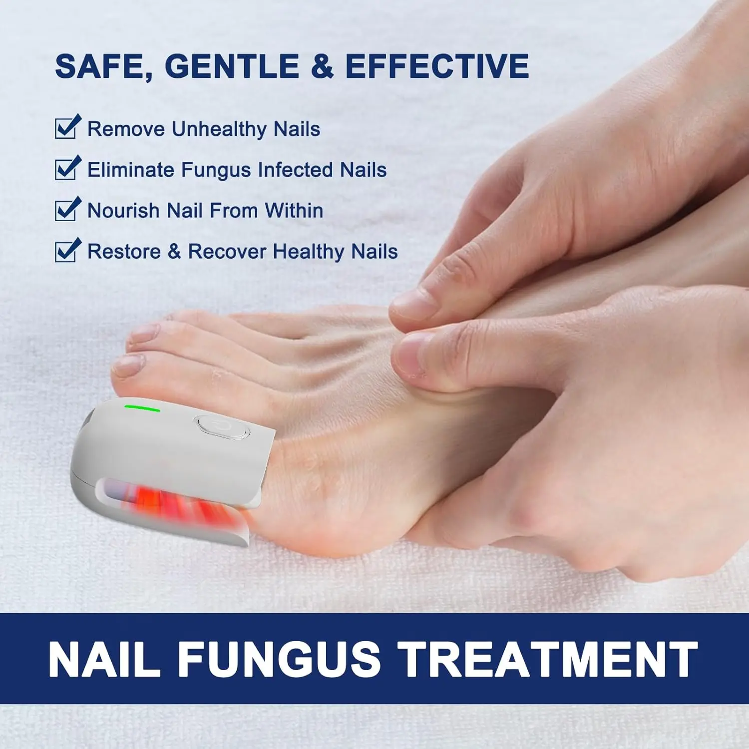 Onychomycosis Nail Fungus Laser Cleaning Device 470nm 660nm 905nm Invisible Light Smart Therapy Fungal Broken Nail Remove Repair