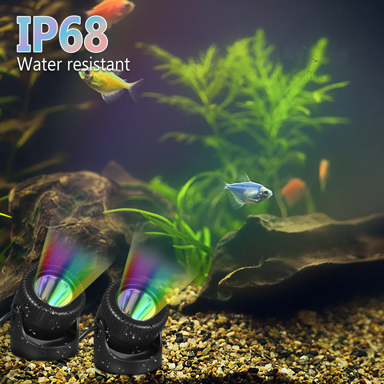 

Solar Pond Lights Submersible LED Underwater Fountain Garden Pool Lights Waterproof Fast Charging Colorful Ambient