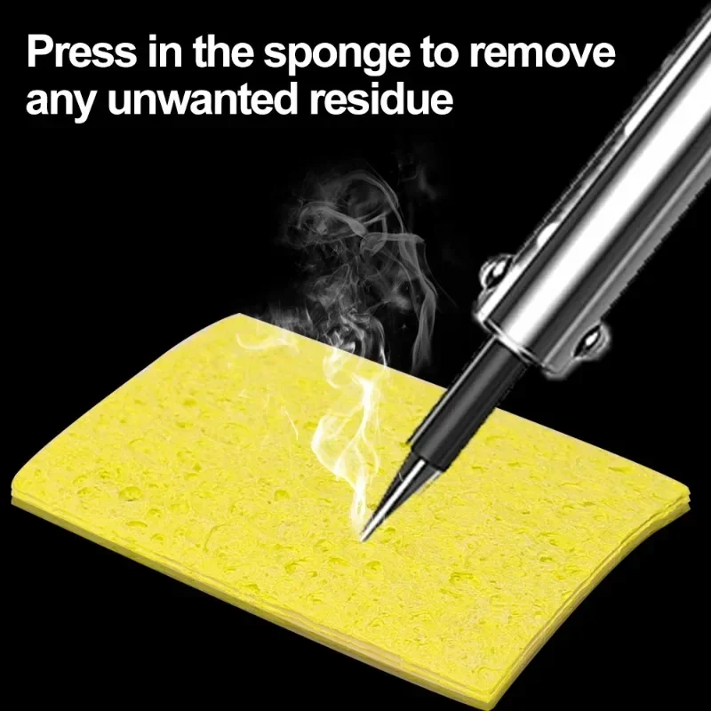 5/100PCS Yellow Cleaning Sponge Cleaner for Electric Welding Soldering Iron High Temperature Resistant Soldering Tip Sponge