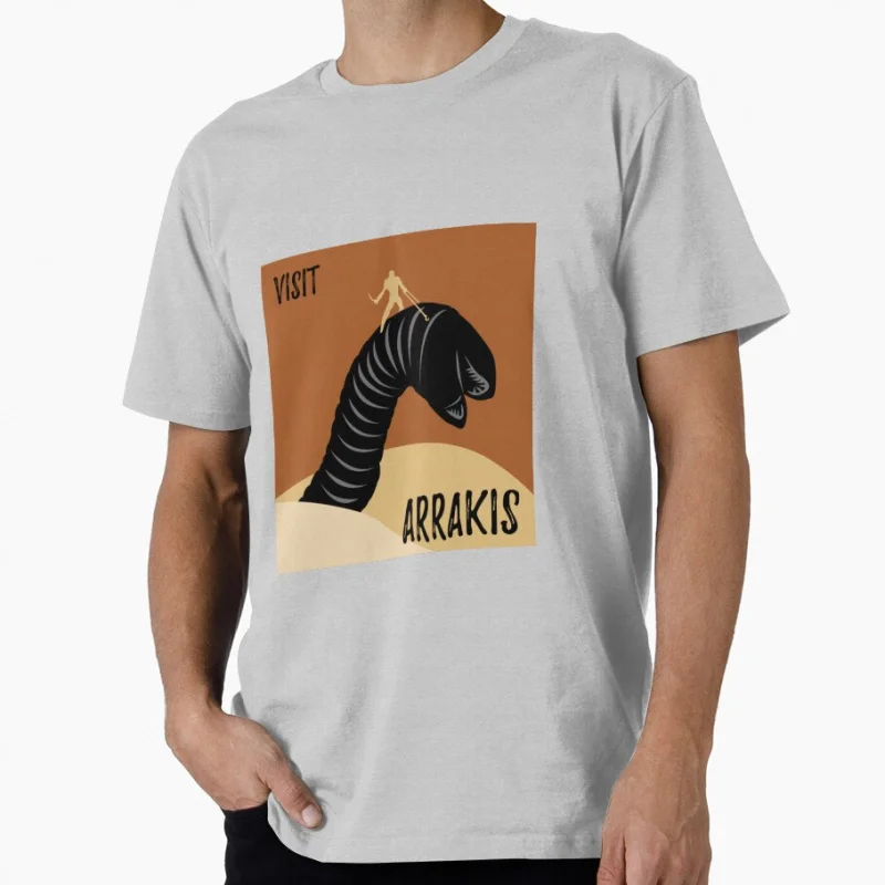 زيارة Arrakis Shai Hulud The Sandworm Dune 1103 خمر الخيال العلمي هدية تي شيرت كبير الحجم بلايز ريترو فيلم الجرافيك طباعة الملابس #4