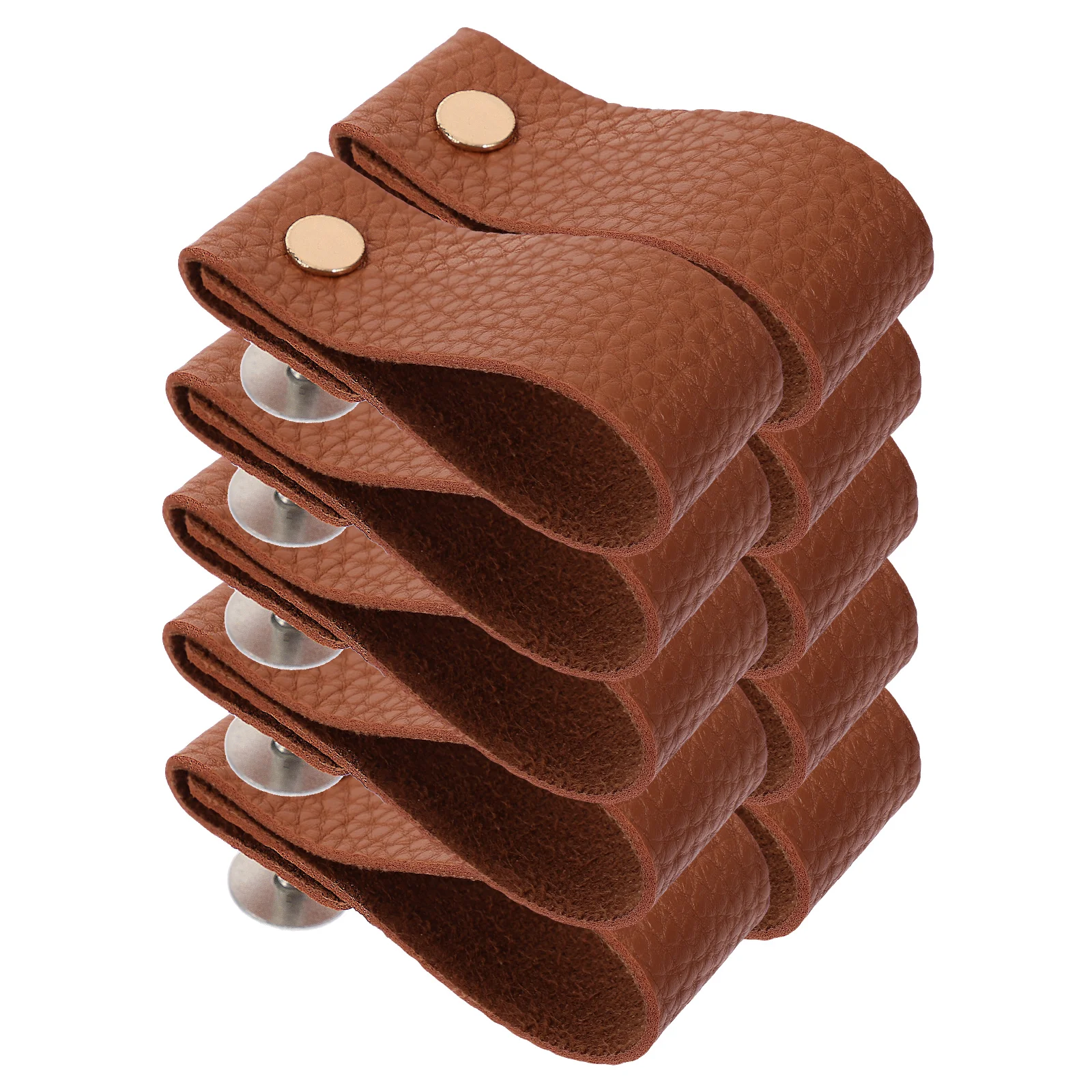 

12 Pcs Drawer H Cabinet Wardrobe Pulls PU Hardware Replacement Brown Vintage Furniture Accessories