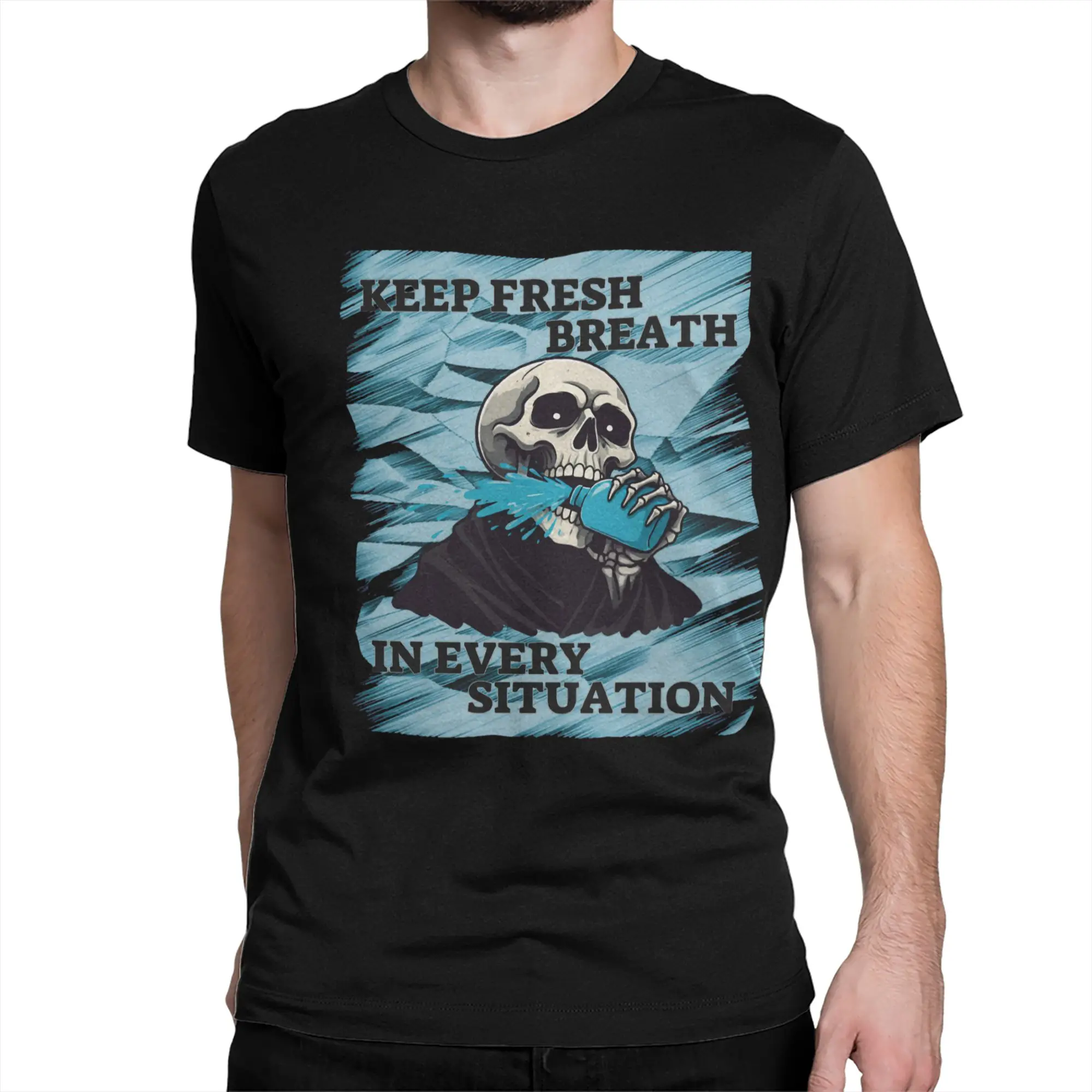 Keep fresh breath in every situation Mouthwashing T-Shirt Men Women's 100% Cotton T Shirt  Short Sleeve Tees Summer Clothing