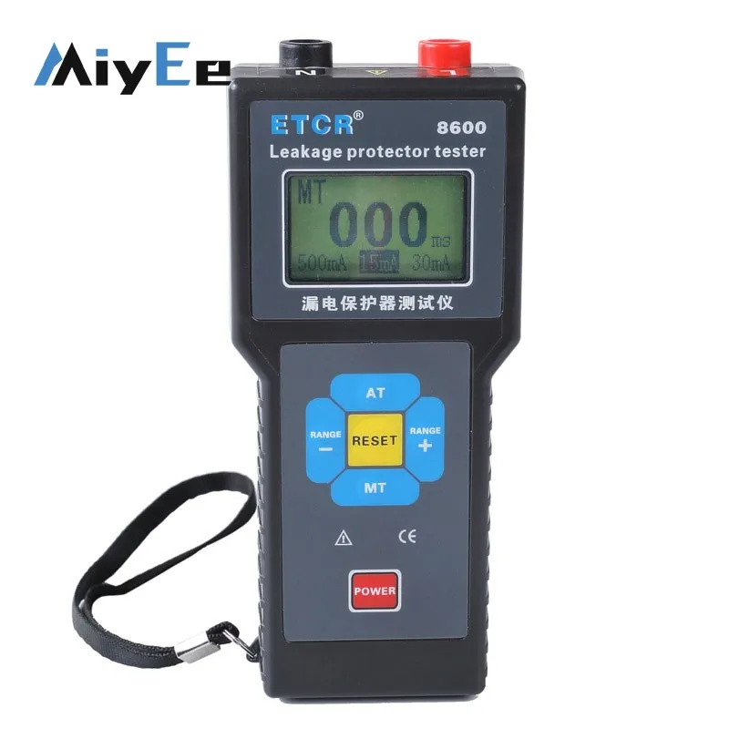 ETCR8600 Portable Leakage Protector Tester Support AT/MT Mode Switch High Accuracy Leakage Current Meter