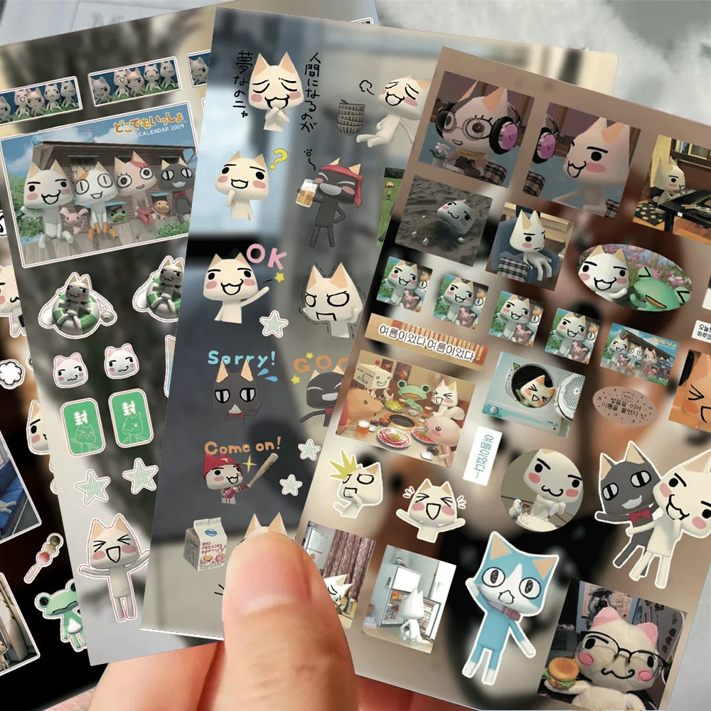 8PCS Cartoon Doro Cat Cute Stickers Inoue Toro Sticker Luggage Suitcase Skateboard Phone Hand Account Graffiti Decals Gift Toy image 2