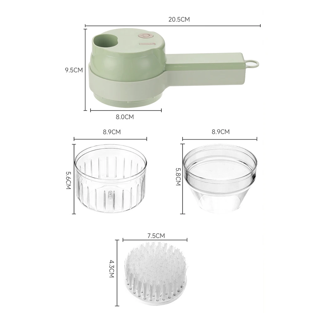 4 IN 1 Electric Food Processors Multifunctional Vegetable Cutter Slicer Handheld Garlic Grinder Wireless Vegetable Chopper