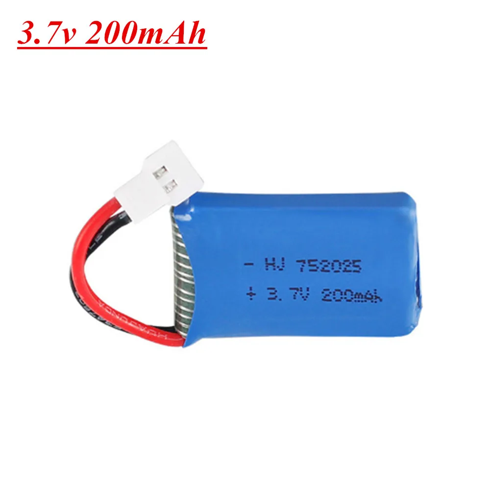 Batterie LiPo 752025 3.7V 200mAh + chargeur 5 en 1 pour Drones Syma X4 X11 X13 RC, pièces de rechange pour quadrirotor