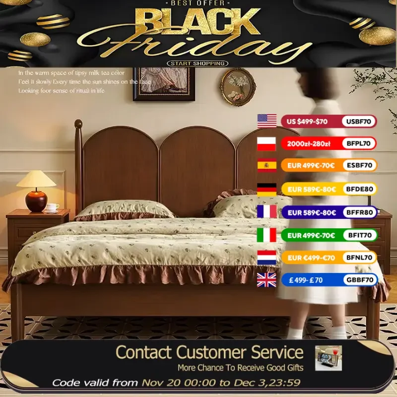 

Итальянская дизайнерская двуспальная кровать принцессы Европы полноразмерная двуспальная кровать изголовья платформа деревянная коробка Cama Casal мебель для дома