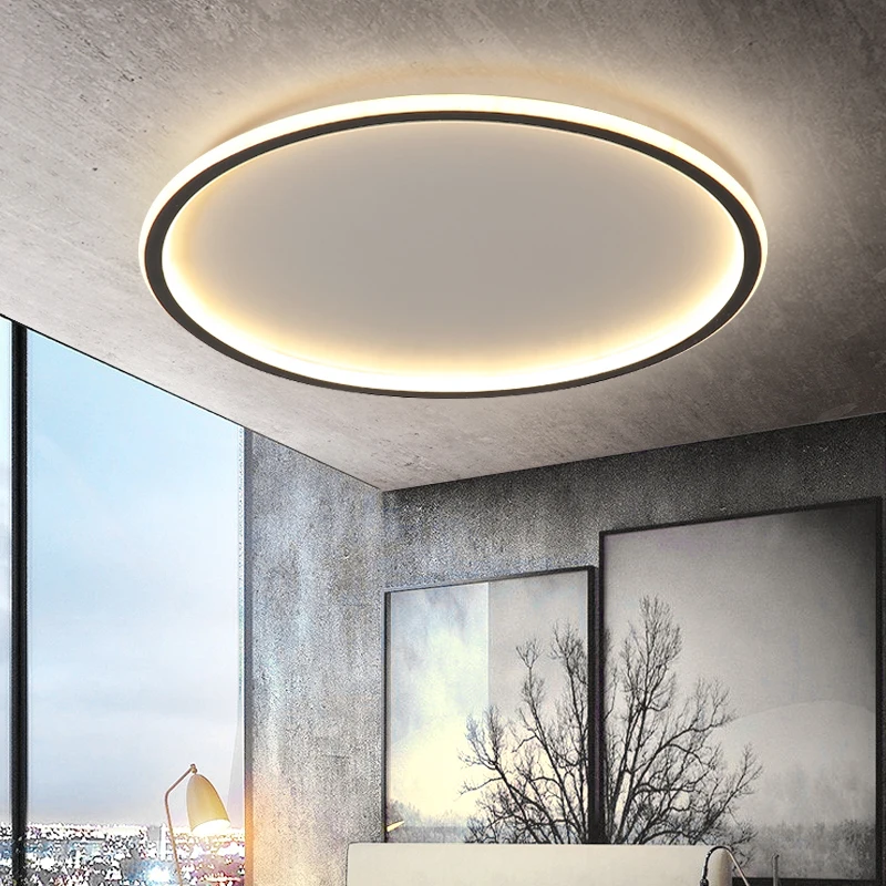 Nordic Minimalist LED Ceiling Light For Bedroom Living Room Aisle Study Room Balcony Circular Remote Control Lighting Chandelier