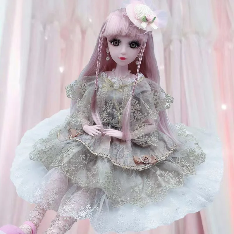 60cm Lifelike Fashion Girl Dolls Large Original Handmade 1/3 Doll Full Set 15 Jointed Doll Girls Toys for Children Kids Gift