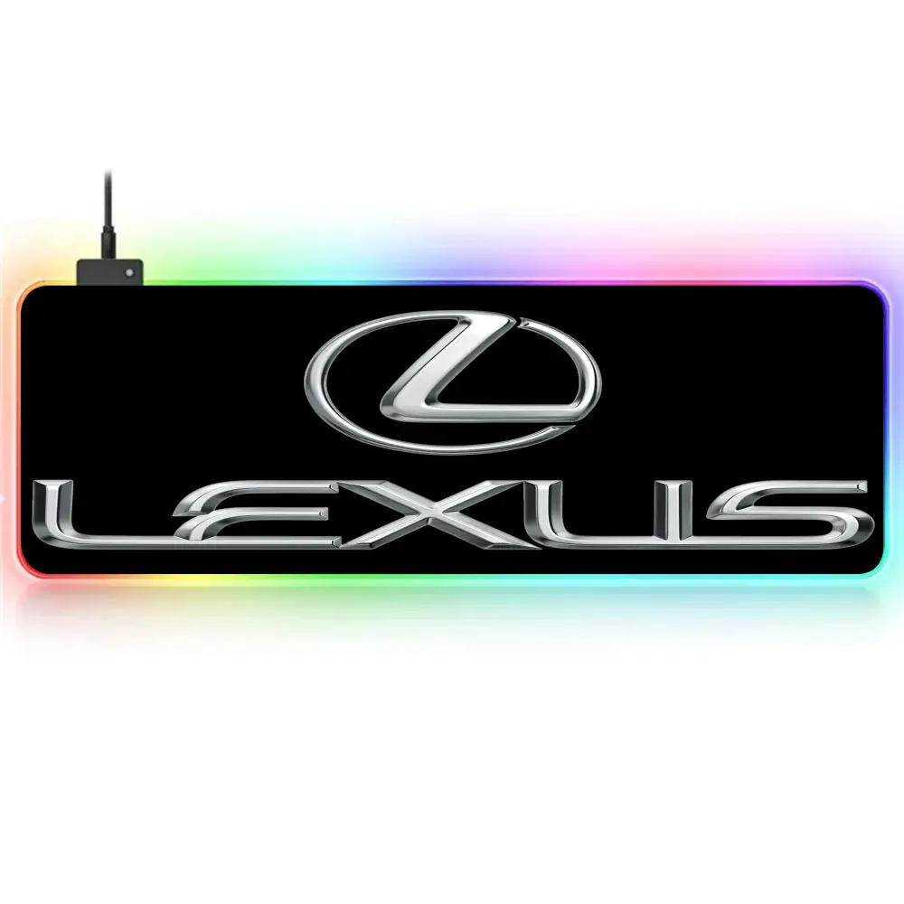 L-Lexu-ss For Cars Logo MAISTO Mouse Pad RGB Large Gaming Mouse Pad Non-slip Rubber Base Keyboard Pad Extra Large Luminous LED M